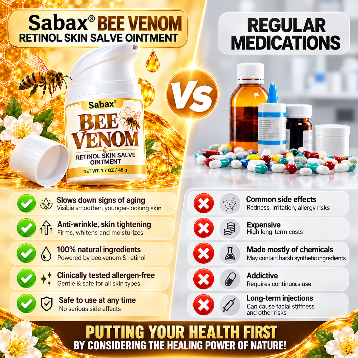 [Official Brand Store]🐝Sabax® Bee Venom Retinol Skin Salve Ointment