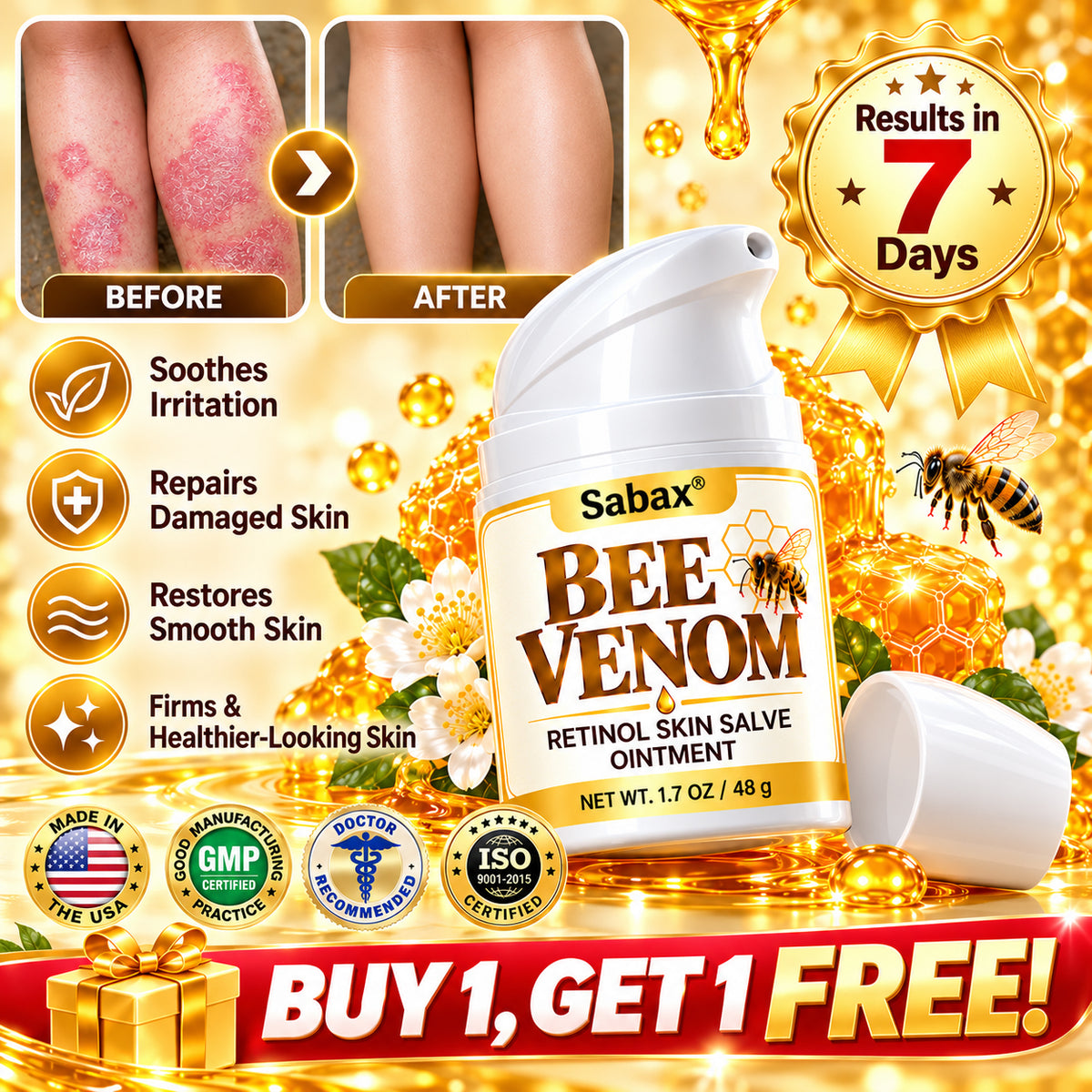 [Official Brand Store]🐝Sabax® Bee Venom Retinol Skin Salve Ointment