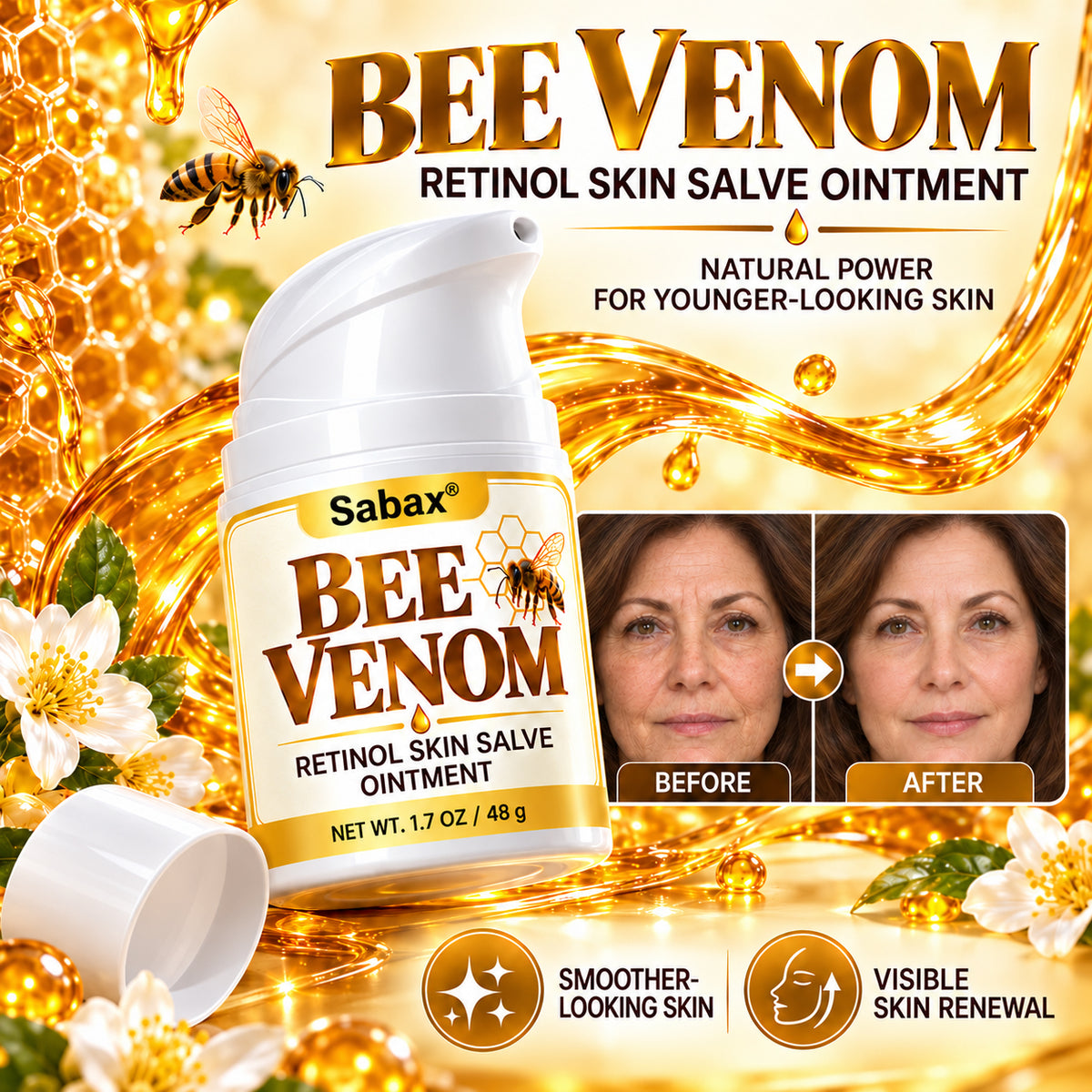 [Official Brand Store]🐝Sabax® Bee Venom Retinol Skin Salve Ointment